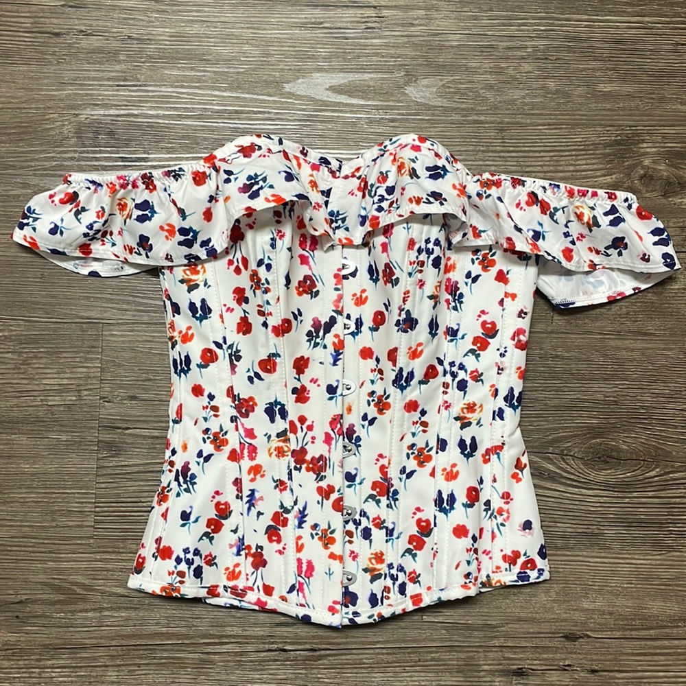 Beautiful Floral Print Corset by Corset Closet